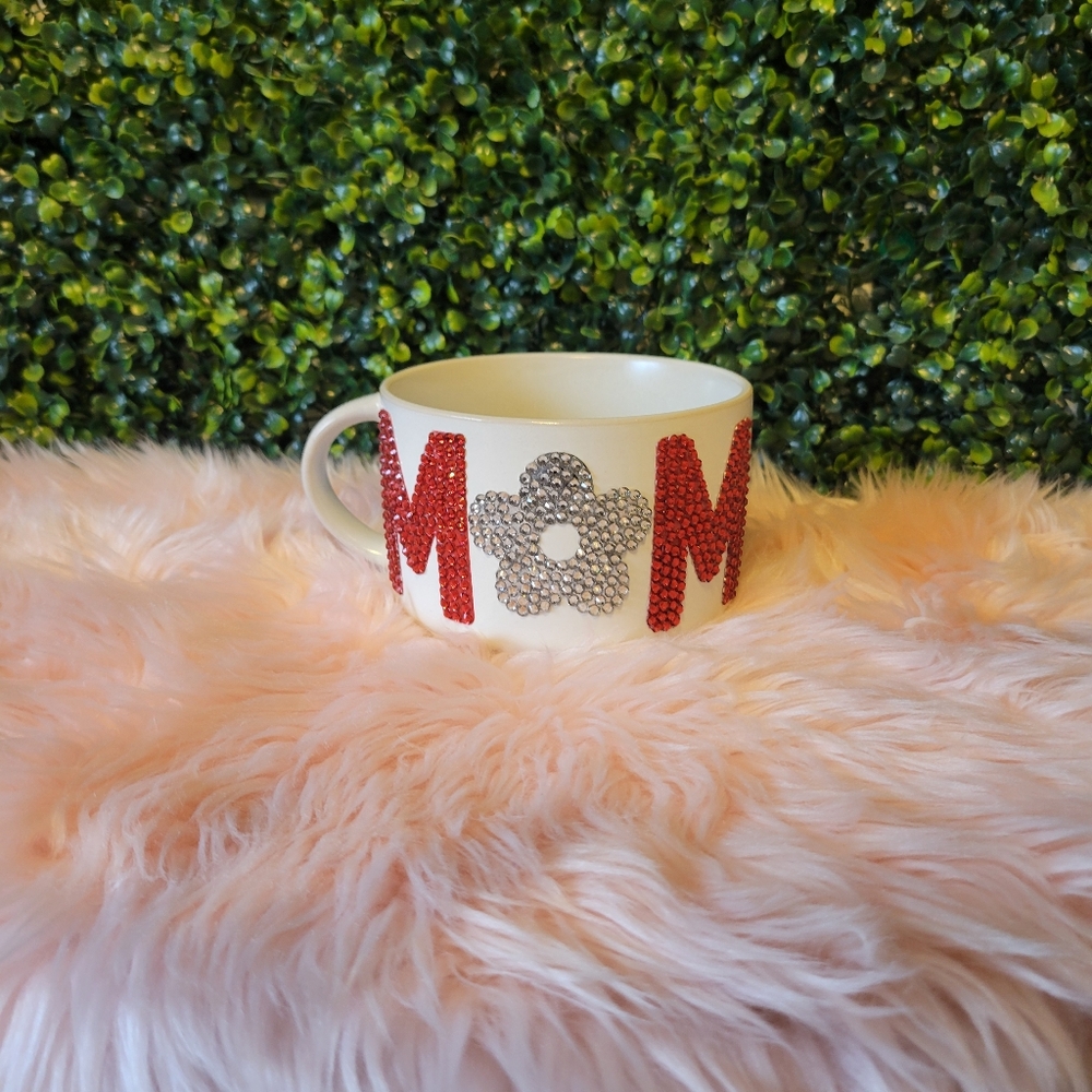 Red and Silver MOM Mug
